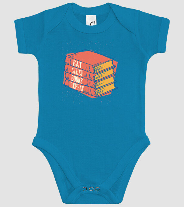 Eat Sleep Books Repeat Lectură model turcoaz pe tricou