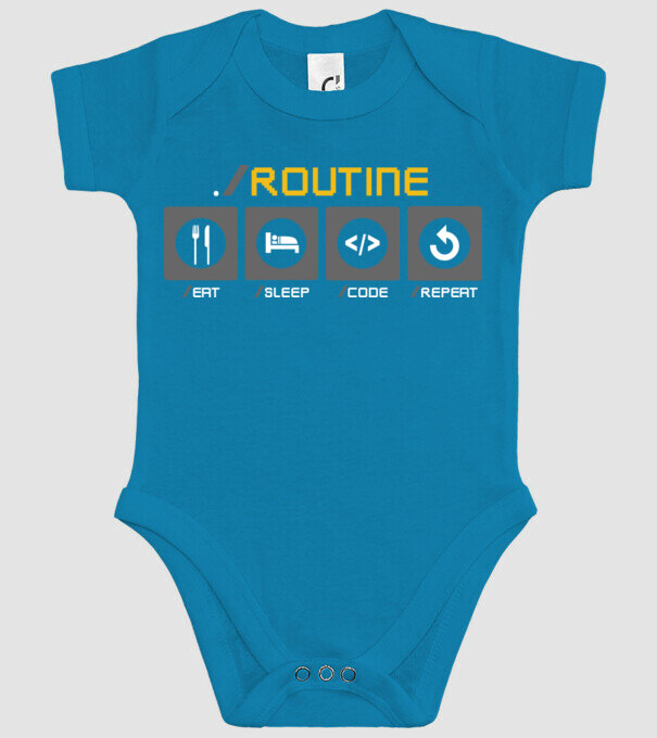 Eat sleep code repeat - rutină zilnică developer model turcoaz pe tricou