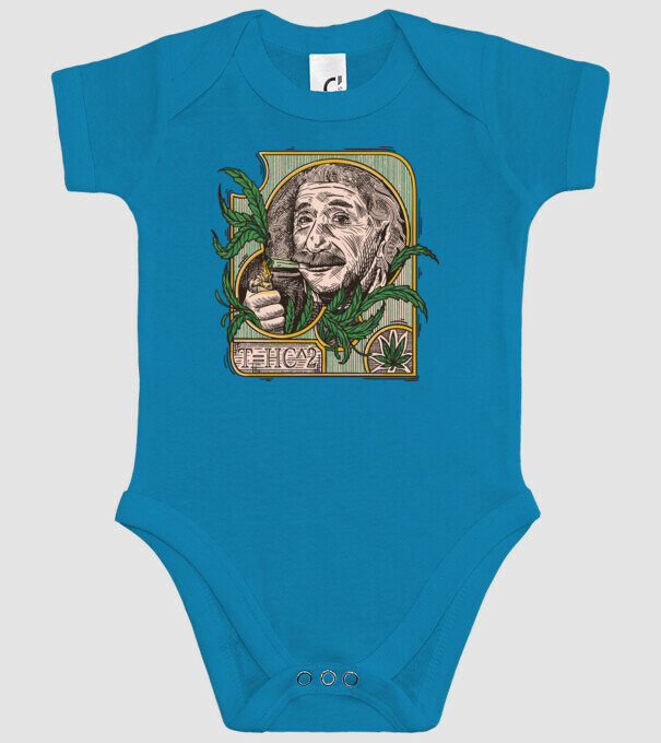 Einstein Marijuana THC model turcoaz pe tricou