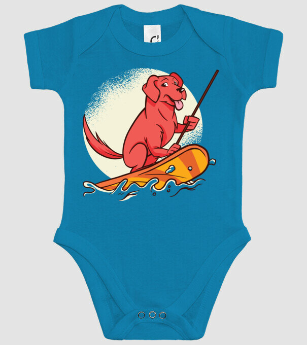 Câine vâslind model turcoaz pe tricou