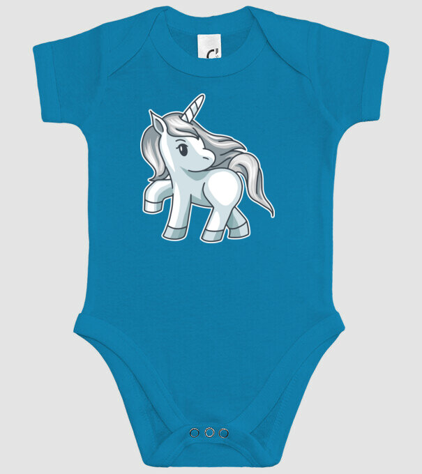 Unicorn de argint model turcoaz pe tricou