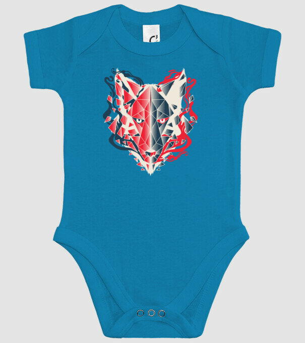Wolf Head model turcoaz pe tricou