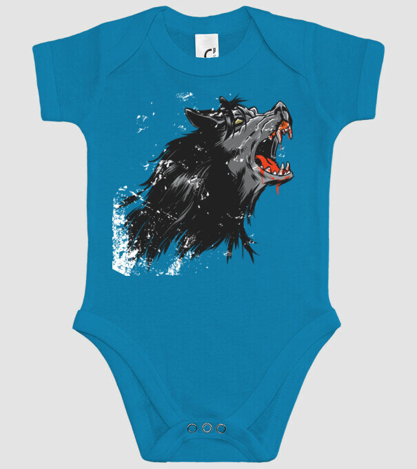 Urlet de lup model turcoaz pe tricou