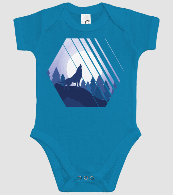 Urlet de lup model turcoaz pe tricou