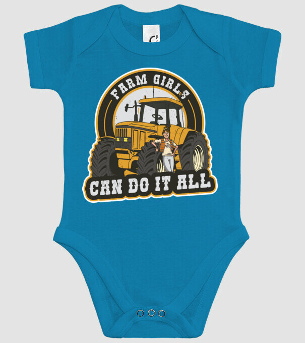 Farm Girls can do it all Tractor model turcoaz pe tricou