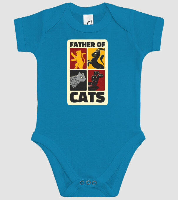 Father of Cats Game of Thrones parodie model turcoaz pe tricou