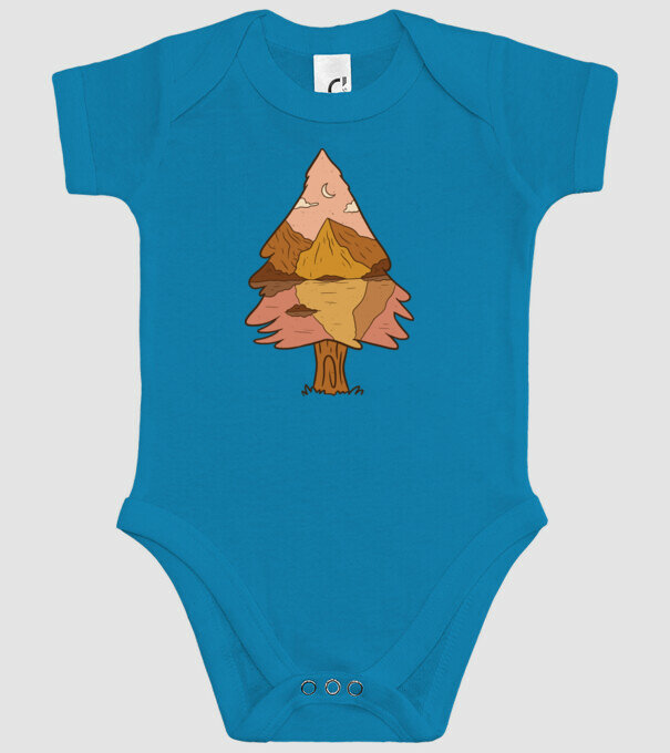 Brad Natură model turcoaz pe tricou