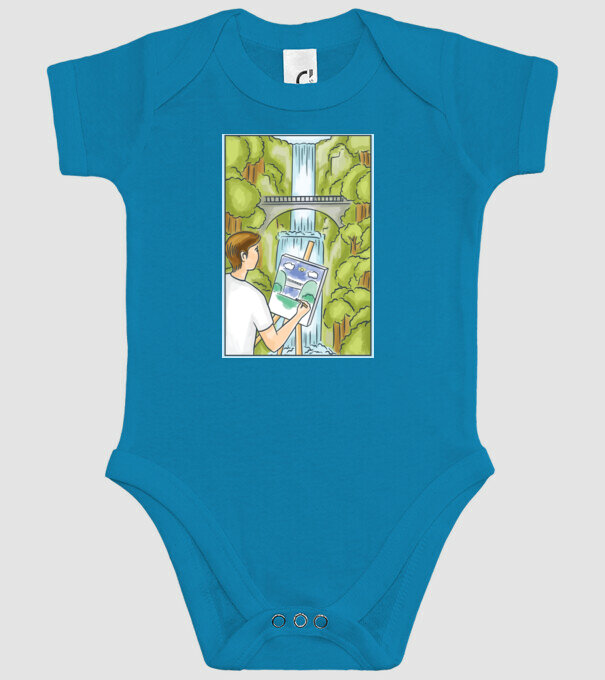 Pictură model turcoaz pe tricou