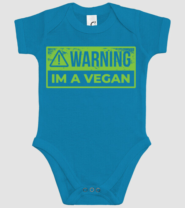 Atenție, sunt vegan model turcoaz pe tricou