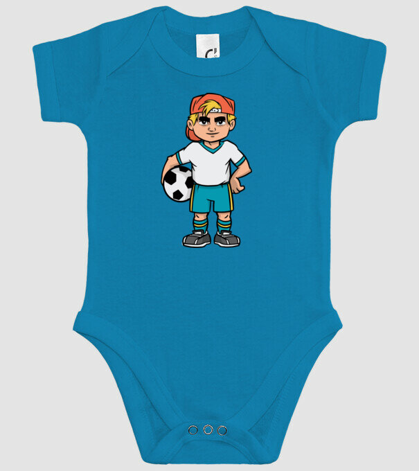 Băiat Fotbalist model turcoaz pe tricou