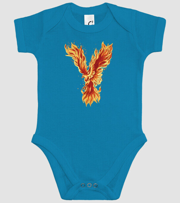Pasărea Phoenix model turcoaz pe tricou