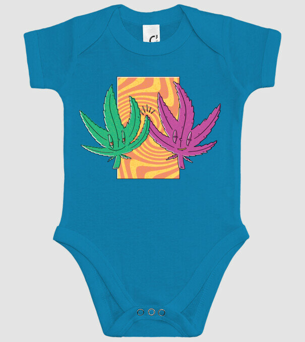 Frunze marijuana salut model turcoaz pe tricou