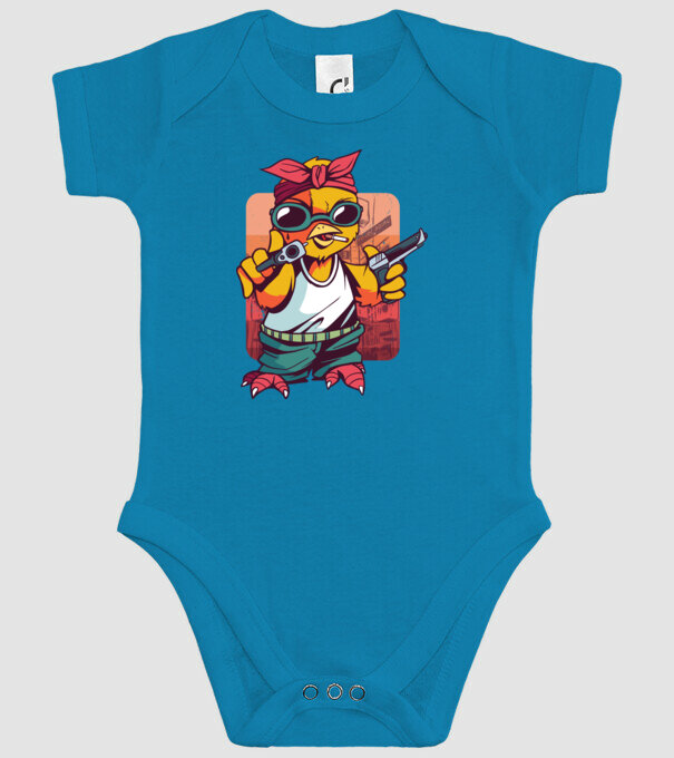 Pui Gangster model turcoaz pe tricou