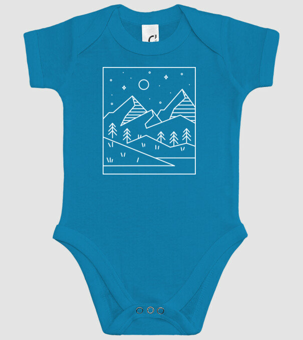 Peisaj geometric model turcoaz pe tricou