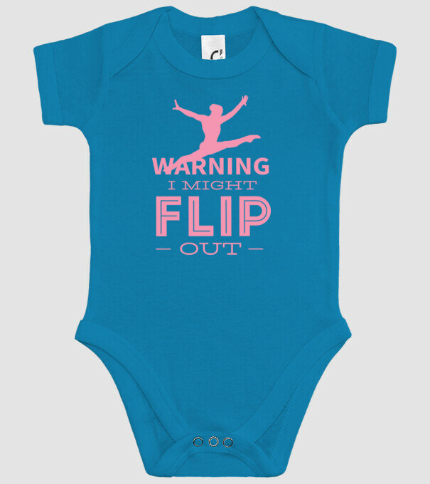 Gimnast model turcoaz pe tricou