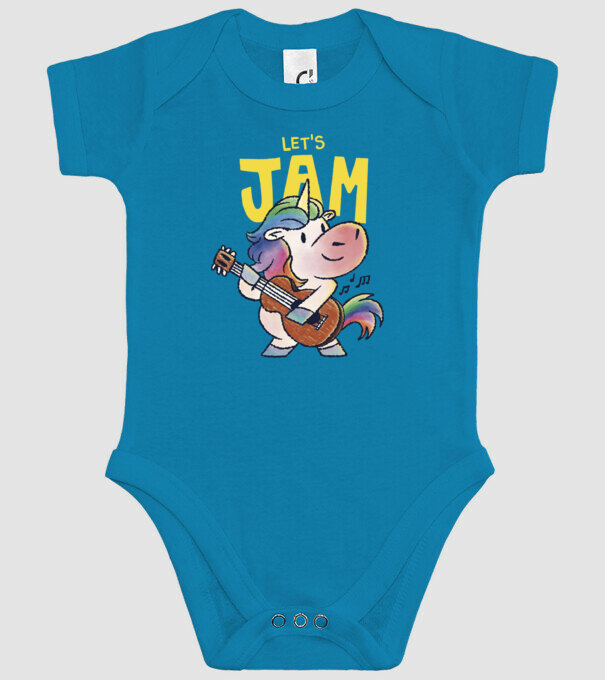 Unicorn cu chitara model turcoaz pe tricou