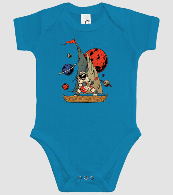 Astronaut Chitarist model turcoaz pe tricou