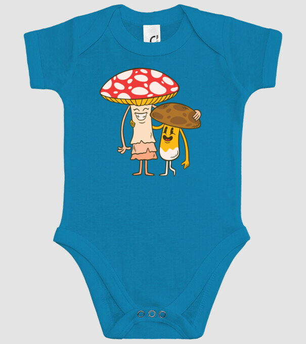 Familie Ciuperci model turcoaz pe tricou