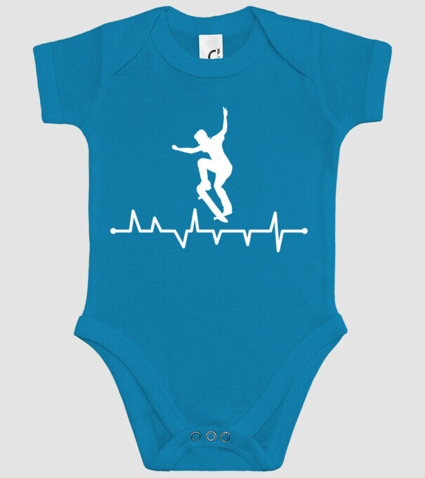 Heartbeat Skateboarder model turcoaz pe tricou