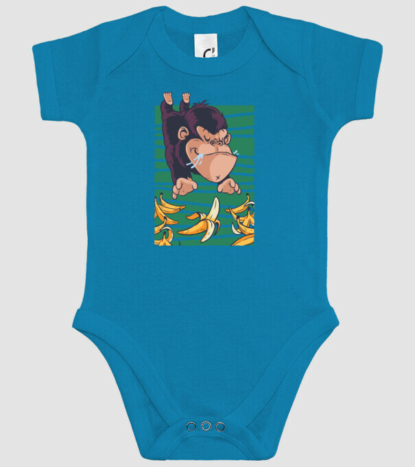 Gorilă Banană model turcoaz pe tricou