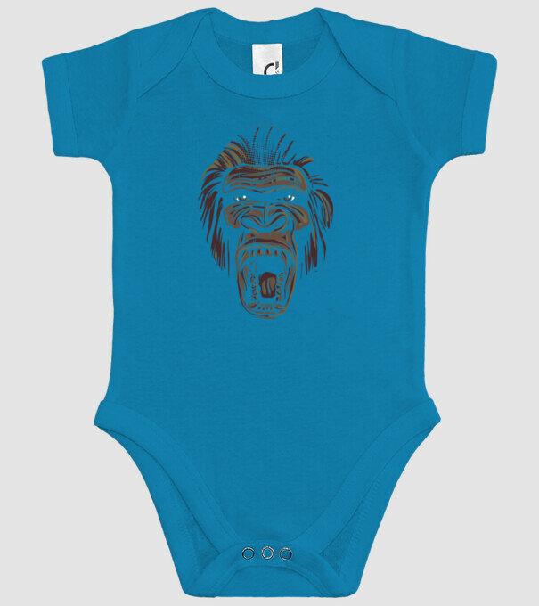 Gorilla Face model turcoaz pe tricou