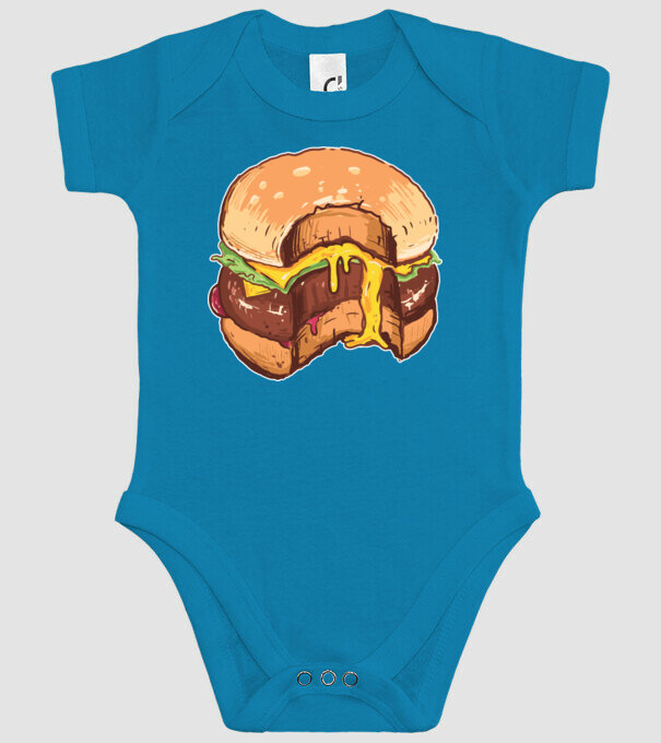 Hamburger model turcoaz pe tricou