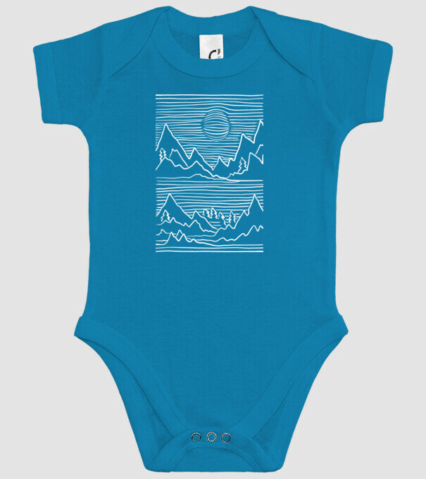 Munți grafică model turcoaz pe tricou