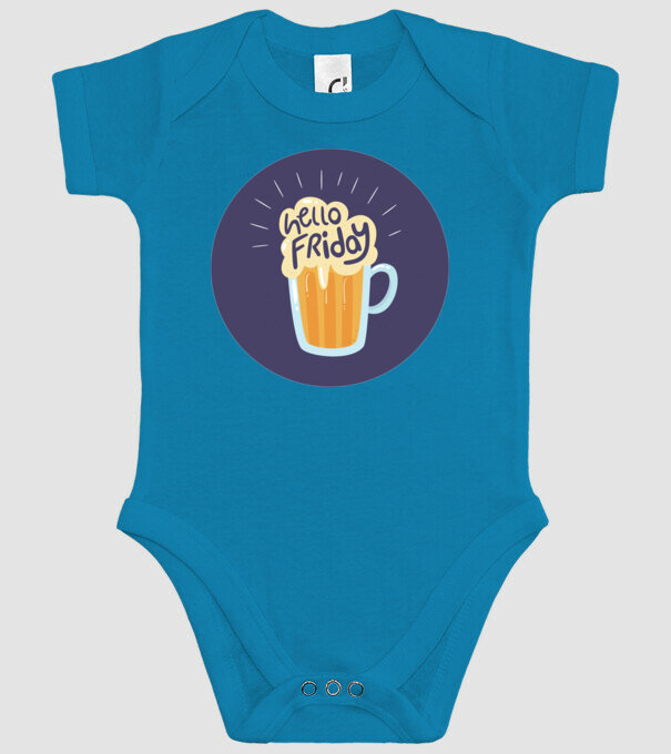 Hello Friday model turcoaz pe tricou