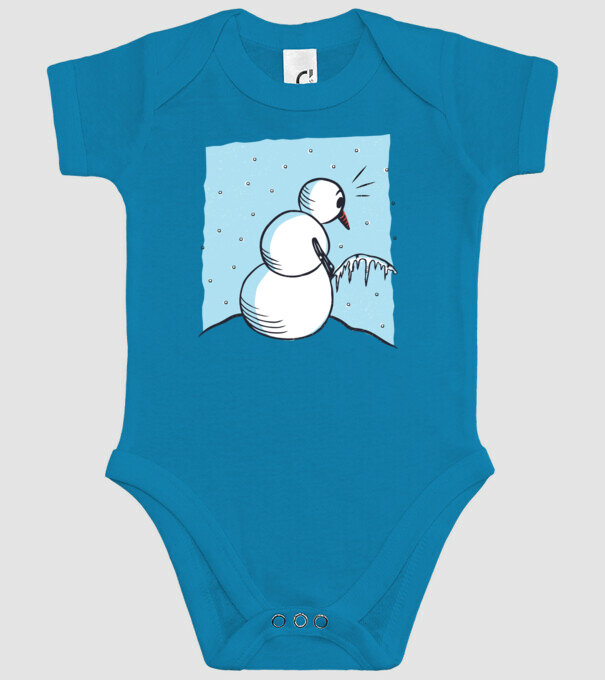 Om de zăpadă face pipi tricou amuzant model turcoaz pe tricou