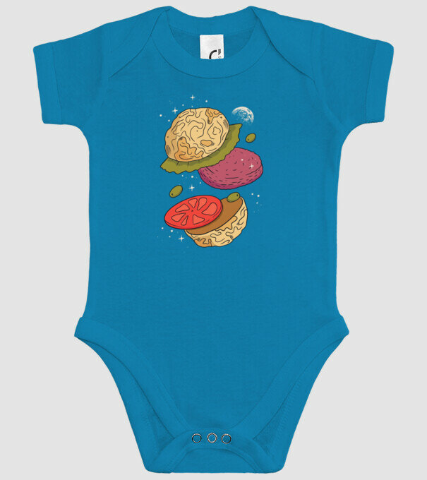 Burger lună model turcoaz pe tricou
