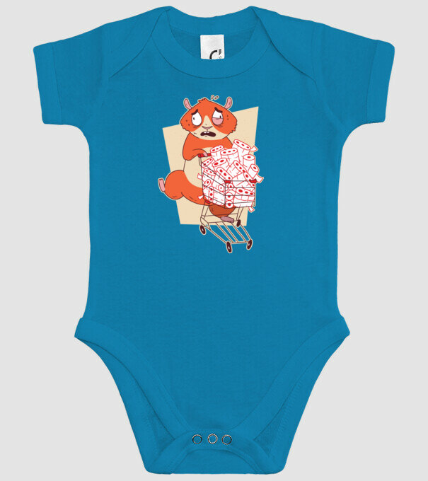 Hamster Panică cumpărături model turcoaz pe tricou