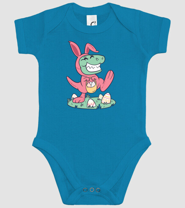 T-rex de Paște model turcoaz pe tricou