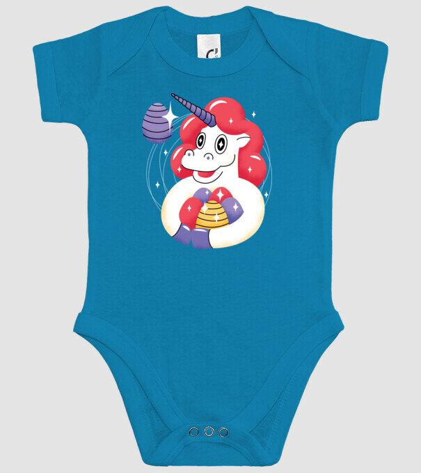 Unicorn de Paște model turcoaz pe tricou