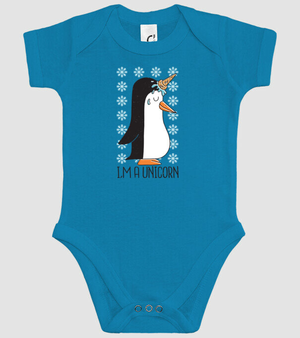 'I''m a Unicorn - Pinguin Unicorn' model turcoaz pe tricou