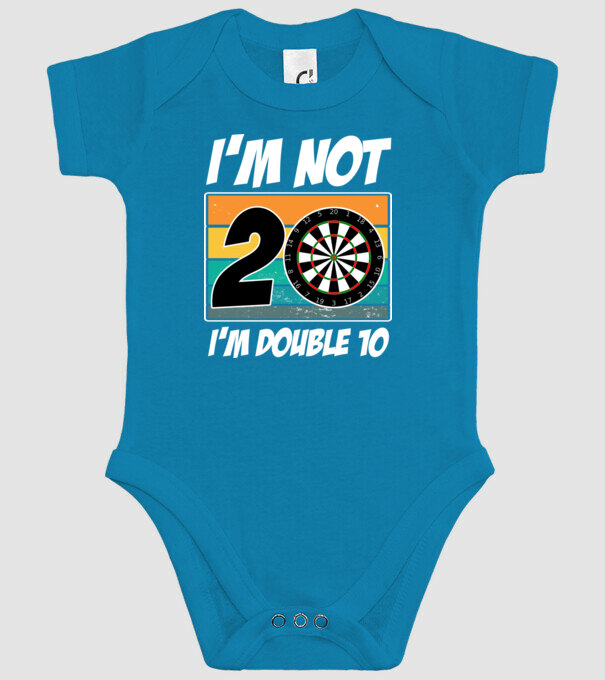 'I''m not 20 I''m double 10 darts birthday' model turcoaz pe tricou