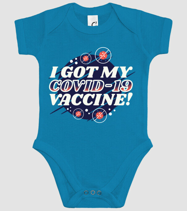 I got my Vaccine model turcoaz pe tricou
