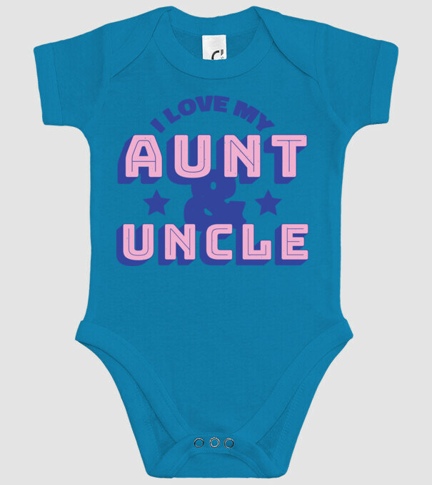 I Love My Aunt & Uncle model turcoaz pe tricou