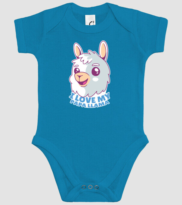 I Love My Papa Llama tricou drăguț cu lamă pentru bunicul model turcoaz pe tricou