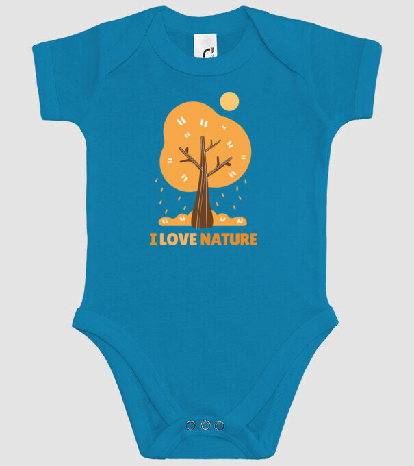 I Love Nature model turcoaz pe tricou