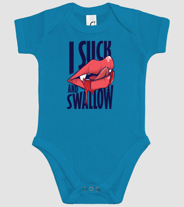 I suck and swallow Vampir model turcoaz pe tricou