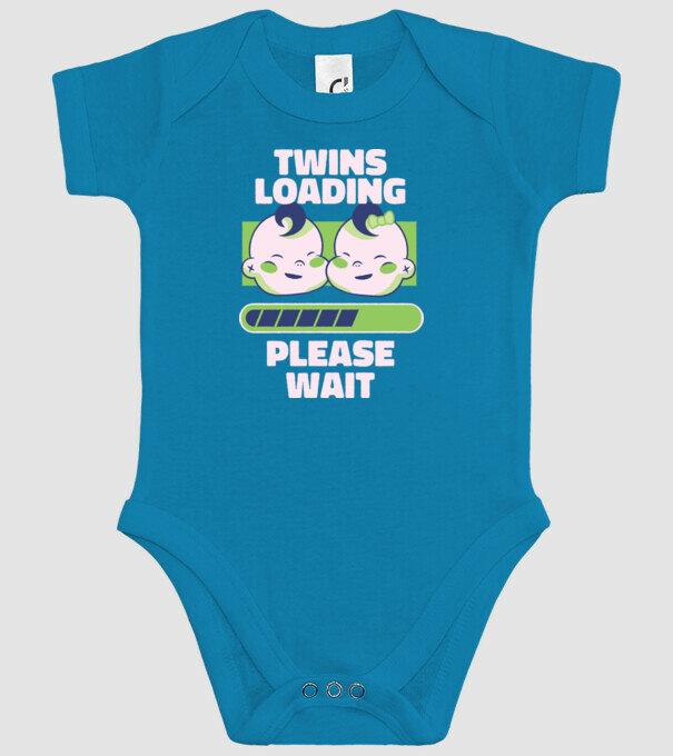 Gemeni în încărcare model turcoaz pe tricou