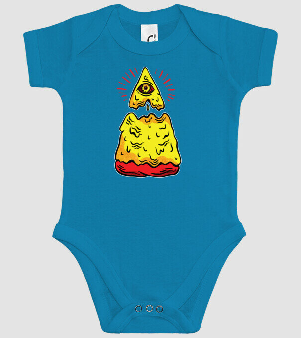 Illuminati Pizza model turcoaz pe tricou