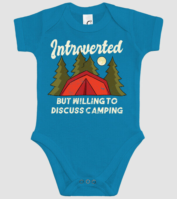 Camping Introvertit model turcoaz pe tricou