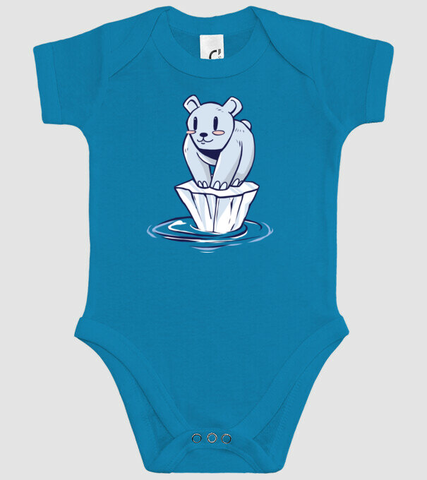 Urs polar pe gheața care se topește model turcoaz pe tricou
