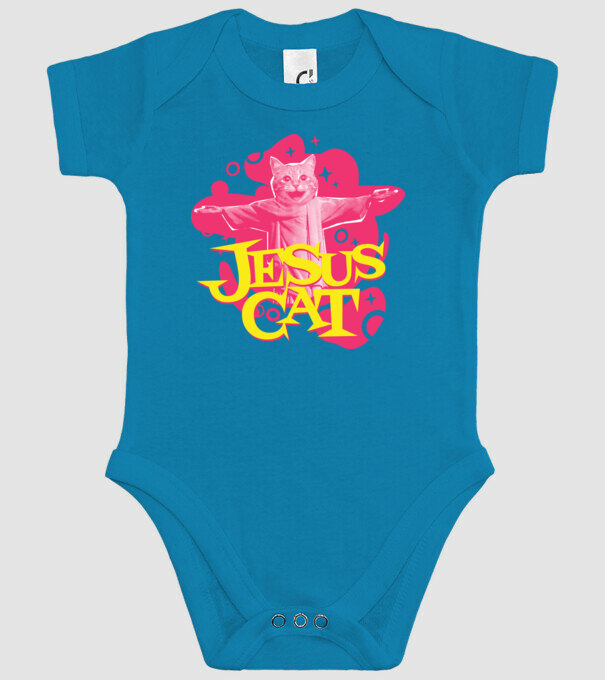 Jesus Cat model turcoaz pe tricou