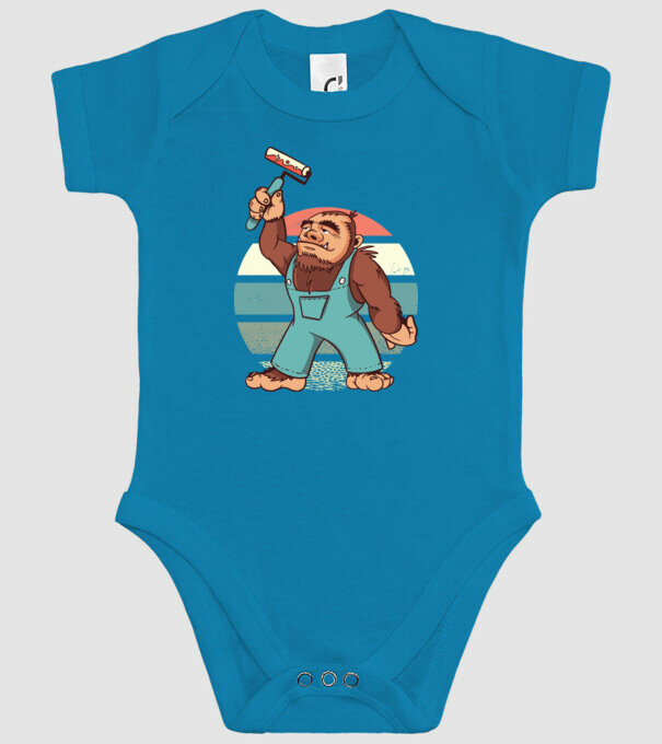 Zugrav Yeti model turcoaz pe tricou