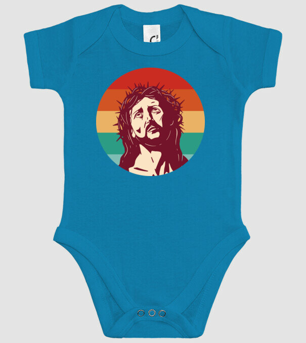 Iisus Hristos Retro model turcoaz pe tricou