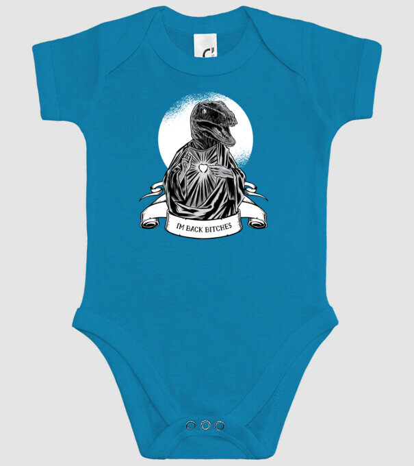 Iisus Raptor Dinozaur model turcoaz pe tricou
