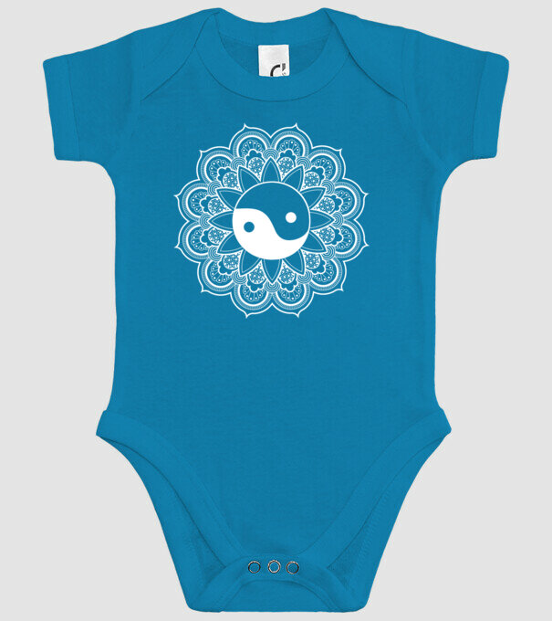 Yin-Yang Mandala model turcoaz pe tricou