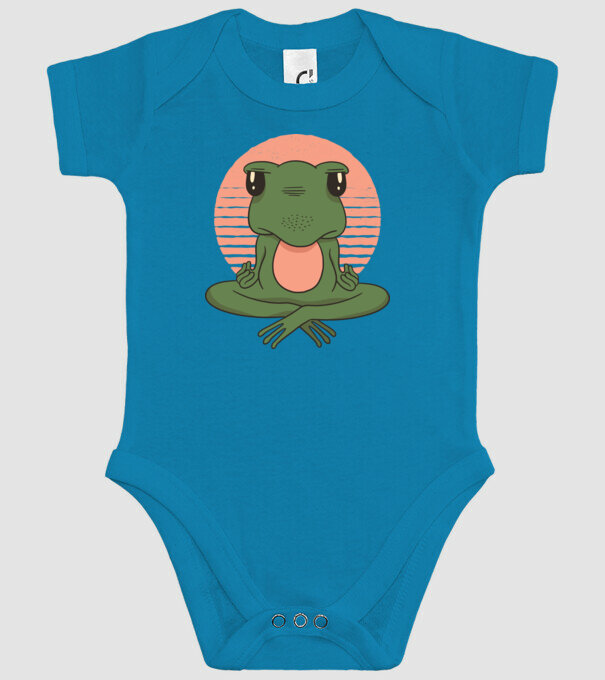 Yoga Broască model turcoaz pe tricou